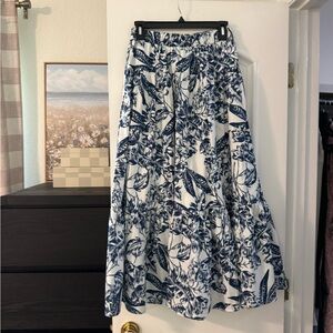 Abercrombie & Fitch Navy and White Maxi Skirt